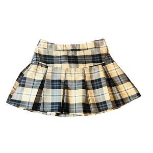 Plaid Print Pleated Mini Skirt